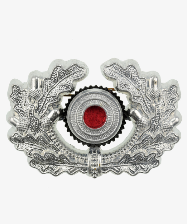 Wehrmacht peaked cap oak leaves in silver with cockade